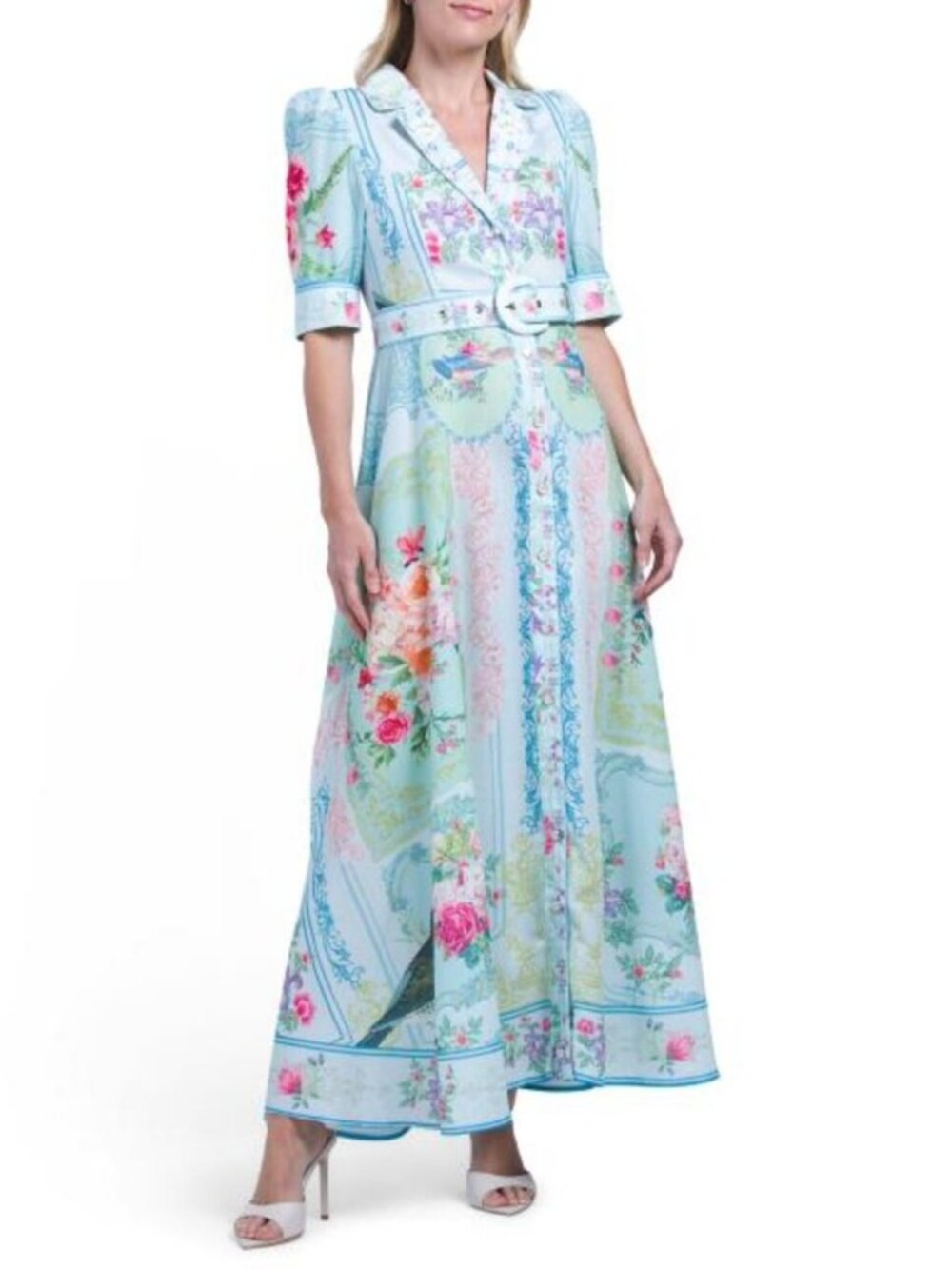 DALIA MACPHEE Three-quarter Sleeve Maxi Dress